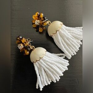 J.Crew tortoise and bead earrings